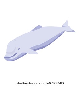 White whale icon. Isometric of white whale vector icon for web design isolated on white background