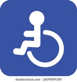 White Wheelchair on Blue Background