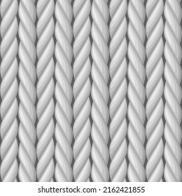 White Whool Knitted Seamless Pattern Texture. Vector