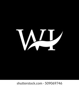 White WI Swoosh Logo Vector