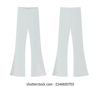 Pantalones blancos anchos. ilustración vectorial