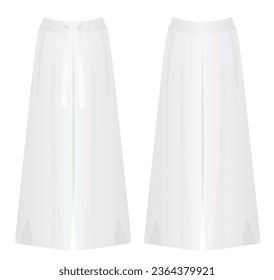 White wide pants. vector illustration