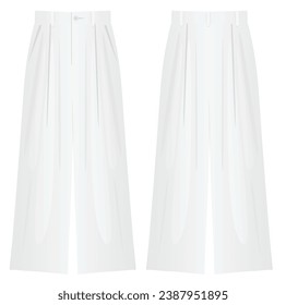 White wide pants. vector illustration