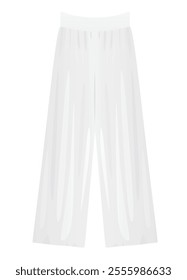 White wide pants. vector illustration