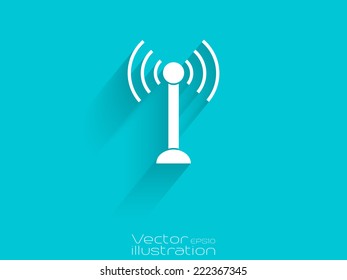 White Wi-Fi icon on blue background - EPS10