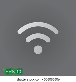 White wifi icon. Vector illustration.