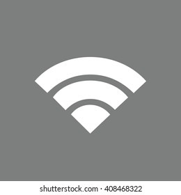 White Wi-Fi sign vector icon. Gray background