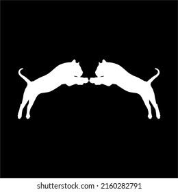 White Wild Cat (Big Cat Family) Jump Silhouette for Logo or Graphic Design Element. Vector Illustration