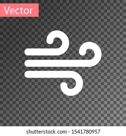 White Wind icon isolated on transparent background. Windy weather.  Vector Illustration