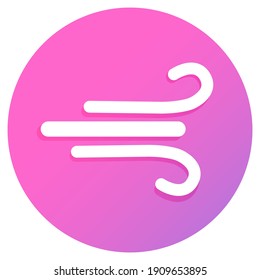 white wind icon on pink circle