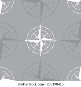 White wind rose isolated on gray background. eps10