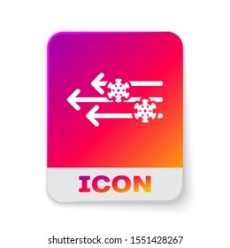 White Wind and snow icon isolated on white background. Windy weather. Rectangle color button. Vector Illustration