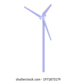 White wind turbine icon. Isometric of white wind turbine vector icon for web design isolated on white background