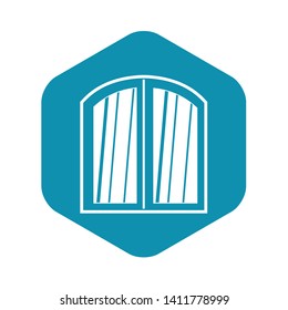 White window arched frame icon in simple style isolated vector illustration