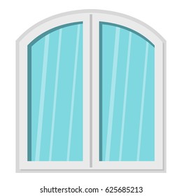 White window arched frame icon flat isolated on white background vector illustration