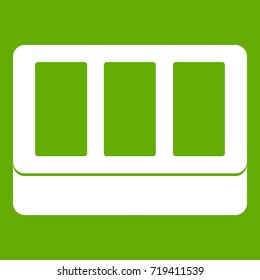 White window frame icon white isolated on green background. Vector illustration