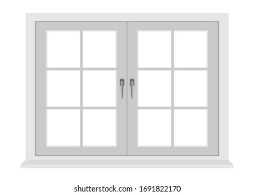 White window frame isolated on white background