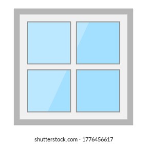 Marco de ventana blanca aislado en fondo blanco