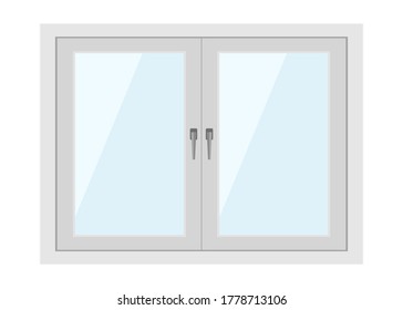 White window frame isolated on white background