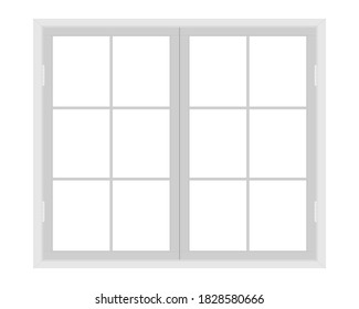 White window frame isolated on white background