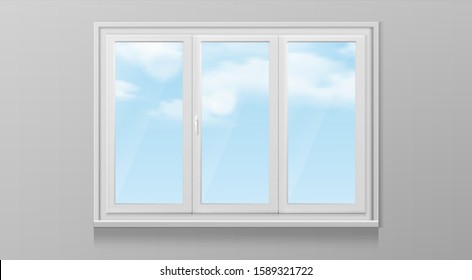 White Window Frame Wall Sky Stock Vector (Royalty Free) 1589321722 ...