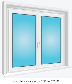 White window on isolated background. Vector illustration.
