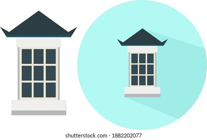 White windows ,illustration, vector on white background.