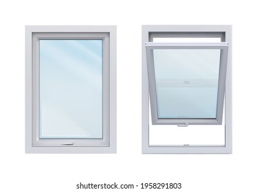 white windows on white background vector illustration
