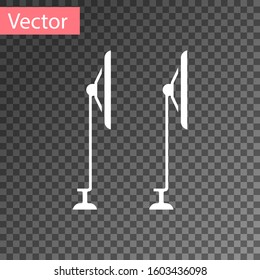 White Windscreen wiper icon isolated on transparent background.  Vector Illustration