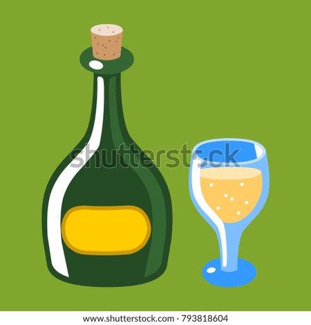 white wine in a bottle and in a glass