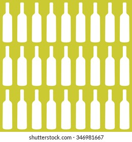 White wine bottles reversed seamless pattern, vector