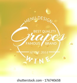 White wine glass and Bottle. Vector illustration.