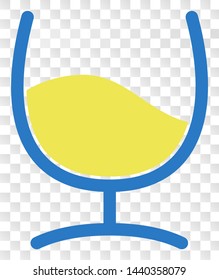 White wine glass EPS vector icon. Illustration contains flat white wine glass iconic symbol on a chess transparent background.