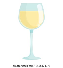 White Wine Glass Icon Cartoon Vector. Alcohol Sommelier. Woman Drink