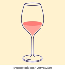 White wine glass icon vector illustration, flat design