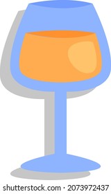 Vino blanco en vidrio, ilustración, vector, sobre fondo blanco.