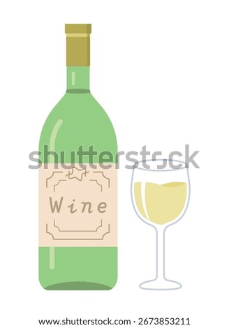 White wine and glass illustration vector