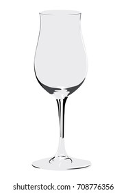 White wine glass realistic vector illustration isolated no background