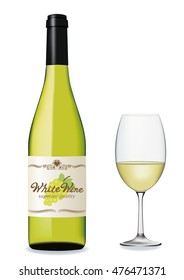 White wine and wine glass set