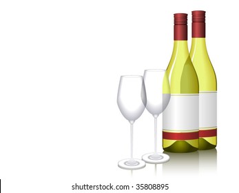 White wine with glasses