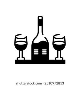Icono de glifo de vino blanco, Ilustración vectorial