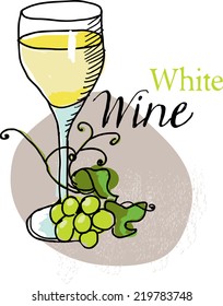 White wine and grapes