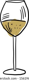 Weißer Wein, Illustration, Vektorgrafik auf weißem Hintergrund.