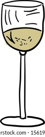 White wine, illustration, vector on white background.