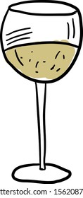 White wine, illustration, vector on white background.