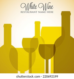 White wine list menu cover in vector format.