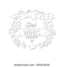 White wine logo is on a white background. Vector image.