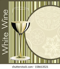 White Wine Menu. Card Design template.