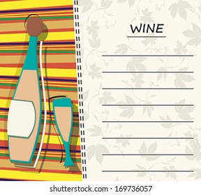 White Wine Menu, editable background