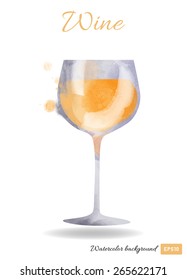 white wine.Watercolor vector wine background 